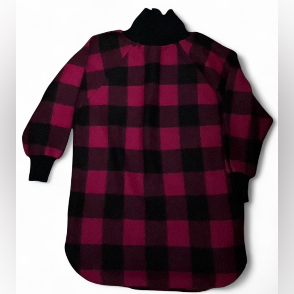 Contemporary Collection Pink Black Plaid Turtleneck Top Women’s Size M